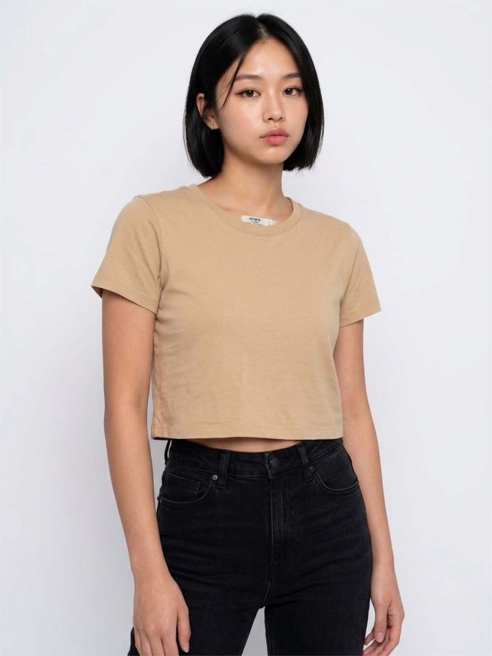 Cotton:On The Baby Crop T-Shirt in Tan